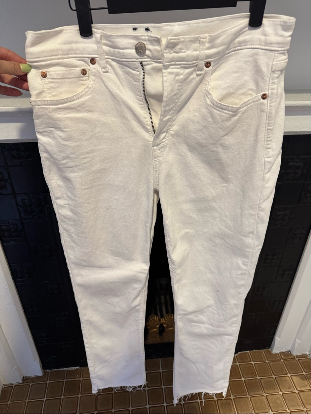 GAP Vintage Slim High Rise white jeans